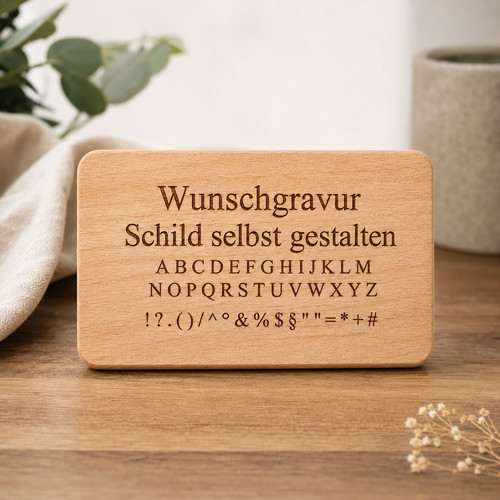 Schild personalisiert aus holz - schild,